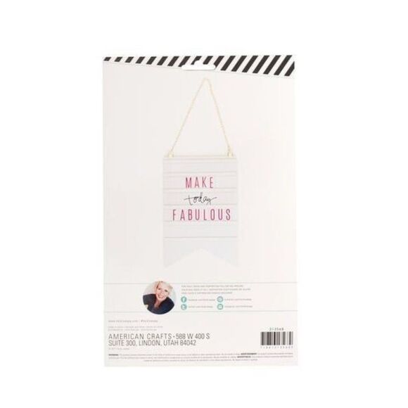 Heidi Swapp DIY White Banner Style Craft Sign with Gold Hangable Chain - Picture 2 of 2